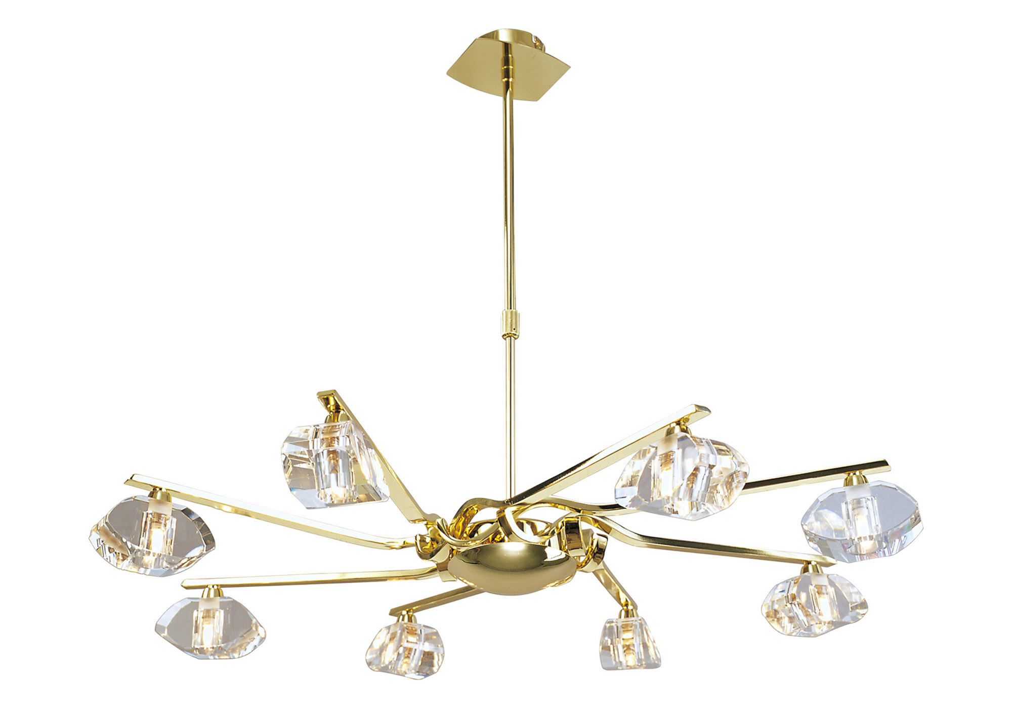 Alfa Polished Brass Ceiling Lights Mantra Multi Arm Fittings